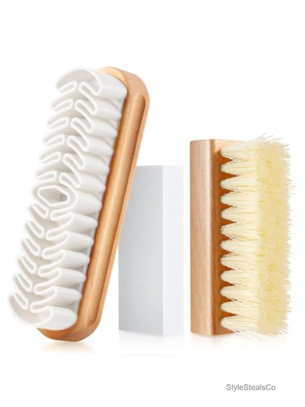 3Pc Suede Nubuck Brush Set Crepe Applicators Shoe Cleaner Kit Eraser